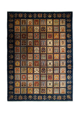 Oriental Rug Pakistani Handmade Area Transitional 9'1"x12'4" (9x12) Blue Red Ariana Garden Design #A34111