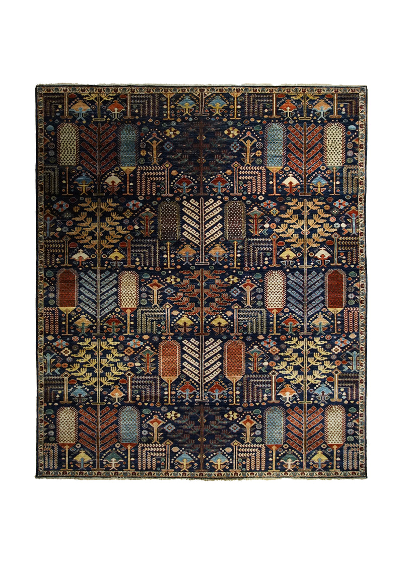 Oriental Rug Pakistani Handmade Area Transitional 8'0"x9'11" (8x10) Blue Ariana Tree of Life Bakhshayesh Design #A34117