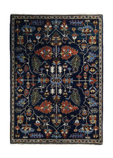 Oriental Rug Pakistani Handmade Area Transitional 5'0"x6'11" (5x7) Blue Ariana Geometric Mahal Design #A34121