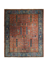 Oriental Rug Pakistani Handmade Area Transitional 7'11"x9'9" (8x10) Red Blue Yellow/Gold Ariana Tree of Life Bakhshayesh Design #A34123