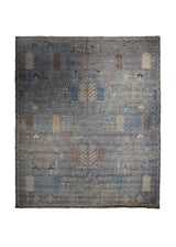 Oriental Rug Pakistani Handmade Area Transitional 8'4"x10'1" (8x10) Gray Blue Ariana Tree of Life Bakhshayesh Design #A34126