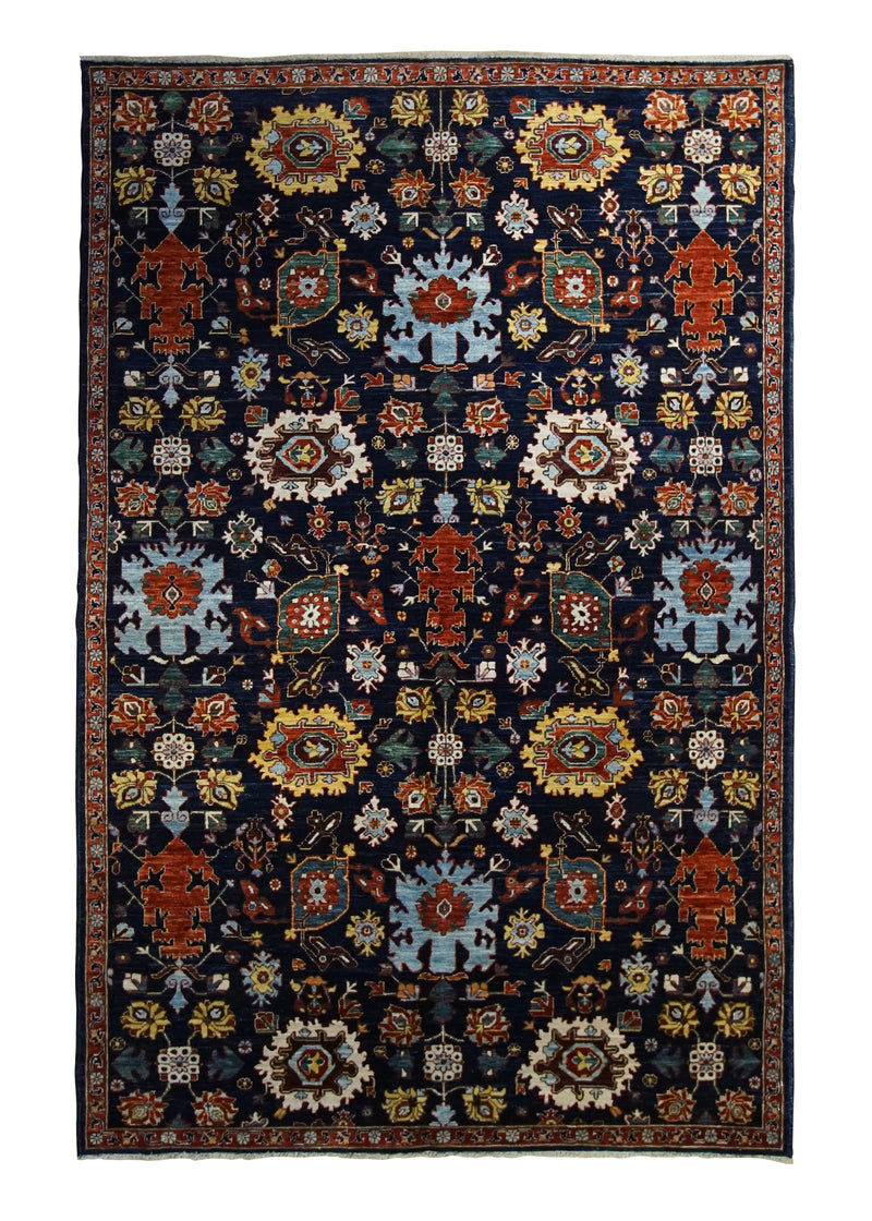 Oriental Rug Pakistani Handmade Area Transitional Tribal 5'2"x7'11" (5x8) Blue Red Green Geometric Sultanabad Design #A34132