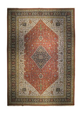 Oriental Rug Indian Handmade Area Vintage Transitional 12'2"x17'11" (12x18) Red Brown Soumak Geometric Design #A34137