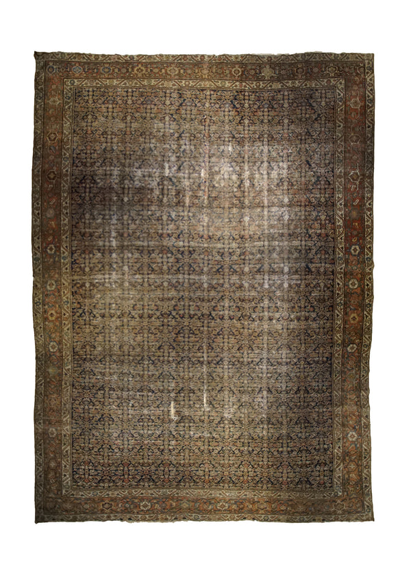 Persian Rug Sultanabad Handmade Area Tribal Antique 11'9"x16'7" (12x17) Blue Red Geometric Design #A34142