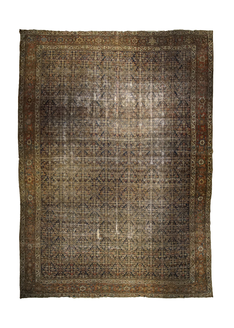 Persian Rug Sultanabad Handmade Area Tribal Antique 11'9"x16'7" (12x17) Blue Red Geometric Design #A34142