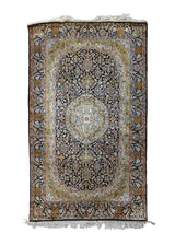 Oriental Rug Indian Handmade Area Traditional 2'7"x4'0" (3x4) Green Black Floral Design #A34213