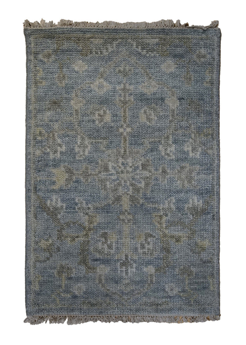 Oriental Rug Indian Handmade Area Transitional Neutral 2'0"x3'0" (2x3) Whites/Beige Oushak Design #A34299