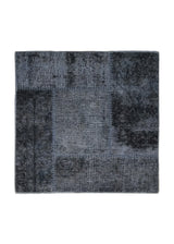 Persian Rug Handmade Square Antique Vintage 2'7"x2'7" (3x3) Gray Distressed Patchwork Design #A34308