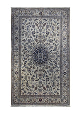 Persian Rug Nain Handmade Area Traditional 5'4"x8'10" (5x9) Whites/Beige Blue Floral Design #A34338