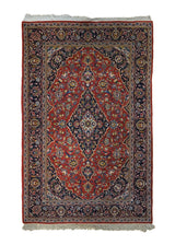 Persian Rug Kashan Handmade Area Traditional 4'6"x6'11" (5x7) Red Floral Toranj Mehrab Design #A34342