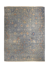 Oriental Rug Indian Handmade Area Transitional Neutral 9'0"x12'0" (9x12) Gray Floral Design #A34714