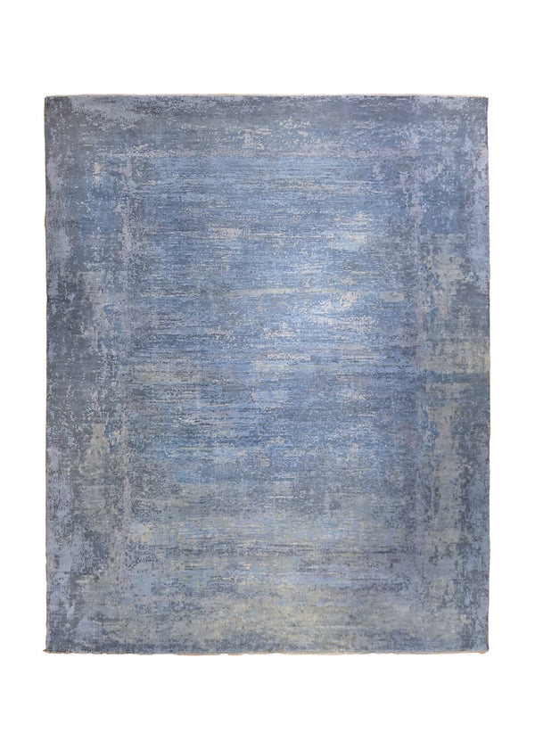 Oriental Rug Pakistani Handmade Area Modern Neutral 11'8"x14'7" (12x15) Gray Blue Abstract Splatter Design #A34763