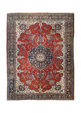 A34887 Persian Rug Mashhad Handmade Area Traditional 9_11_ x 13_0_ -10x13- Red Floral Design