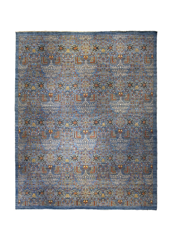 Oriental Rug Pakistani Handmade Area Transitional Tribal 11'11"x14'10" (12x15) Blue Floral Bakhshayesh Design #A34959