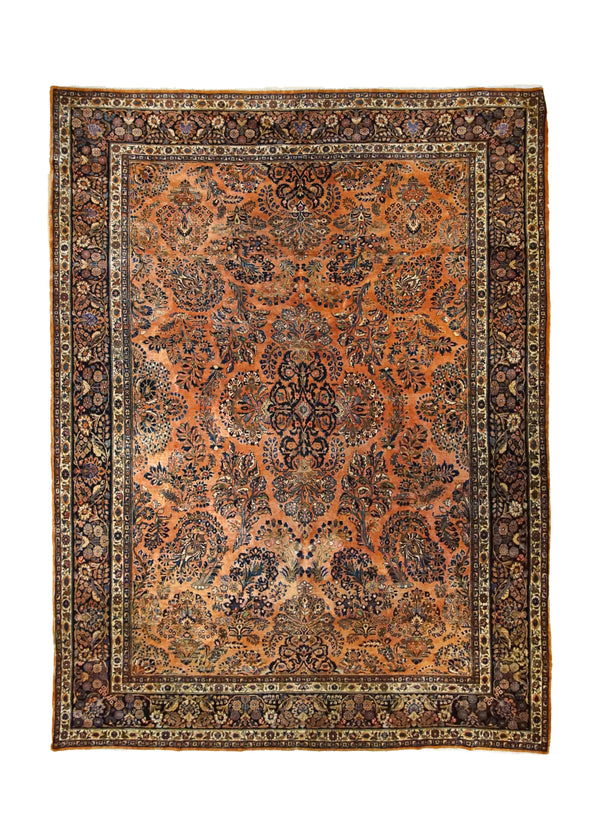 Persian Rug Sarouk Handmade Area Antique Traditional 8'8"x11'8" (9x12) Red Floral Design #A35009