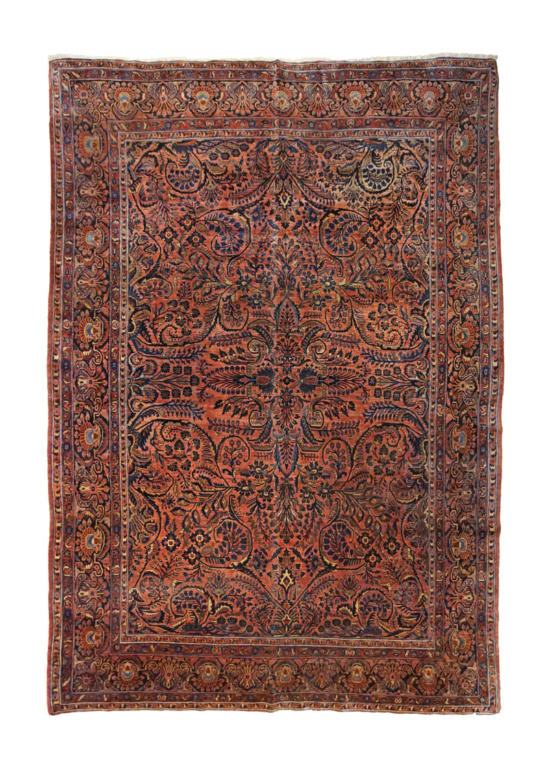 Persian Rug Sarouk Handmade Area Antique Traditional 8'5"x12'0" (8x12) Red Floral Design #A35025