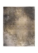 Oriental Rug Indian Handmade Area Modern 12'3"x14'11" (12x15) Whites/Beige Brown Geometric Erased Design #A35191