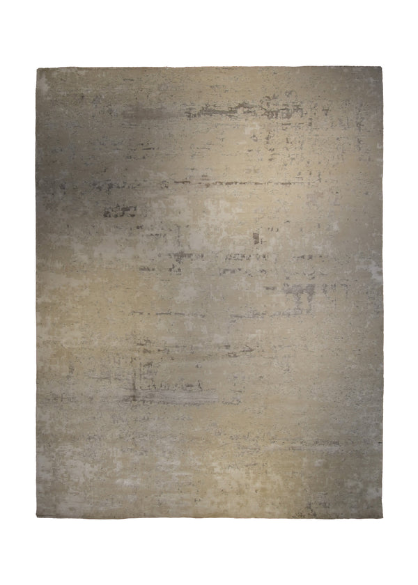 Oriental Rug Indian Handmade Area Modern Neutral 9'2"x12'0" (9x12) Whites/Beige Abstract Splatter Design #A35201