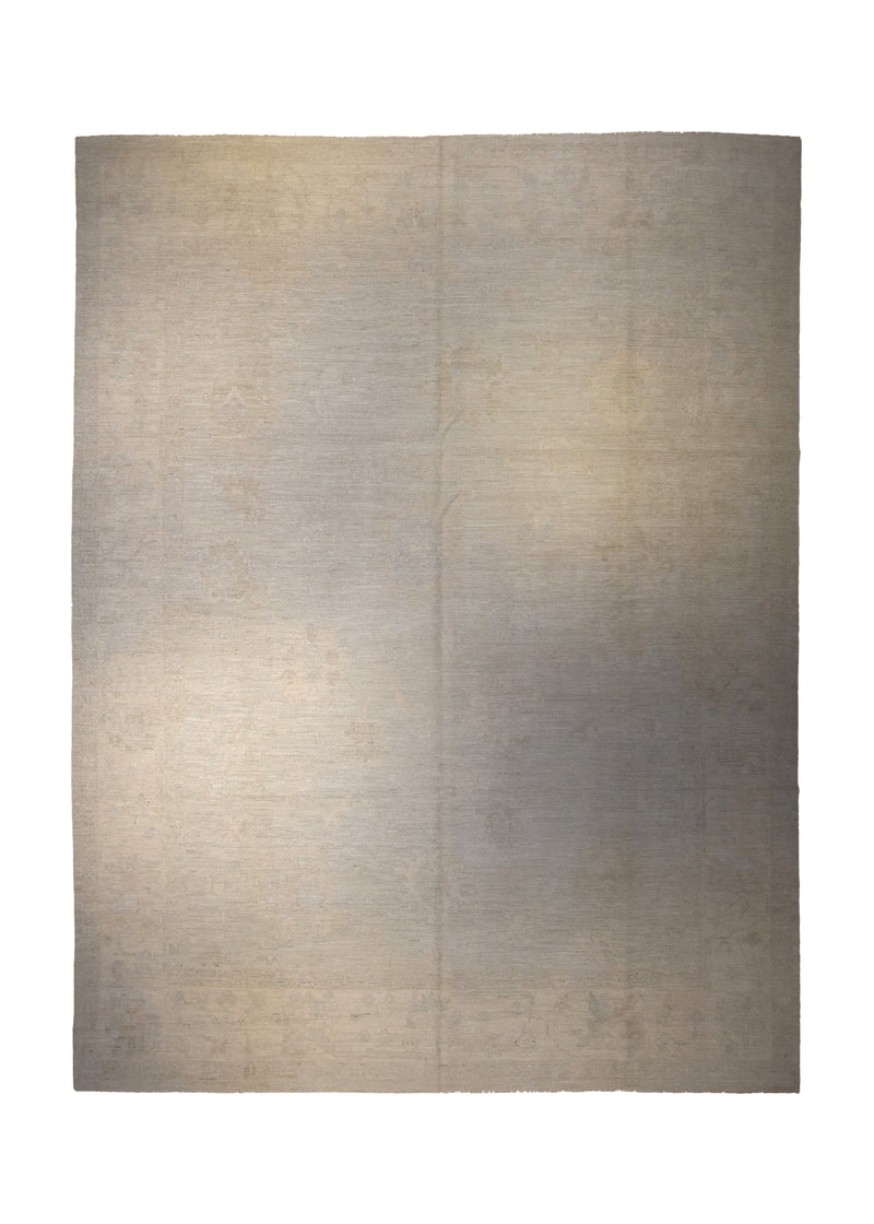 Oriental Rug Pakistani Handmade Area Transitional Neutral 9'0"x12'0" (9x12) Whites/Beige Floral Oushak Design #A35233