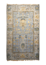 Oriental Rug Indian Handmade Area Transitional 3'1"x5'0" (3x5) Blue Yellow/Gold Floral Oushak Design #A35309