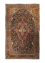 Persian Rug Sarouk Handmade Area Antique Traditional 4'2"x6'8" (4x7) Red Yellow/Gold Floral Design #A35459