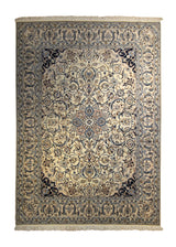 Persian Rug Nain Handmade Area Traditional 5'5"x7'6" (5x8) Whites/Beige Blue Floral Design #A35492