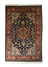 Persian Rug Qum Handmade Area Traditional 3'5"x5'1" (3x5) Red Blue Floral Ahmadi Design #A35495