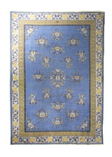 A10458 Oriental Rug Chinese Handmade Area Traditional 6'12'' x 9'7'' -7x10- Blue Yellow Gold Floral Design