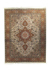 A10623 Persian Rug Tabriz Handmade Area Traditional Tribal 4'12'' x 6'6'' -5x7- Pink Whites Beige Heriz Geometric Design