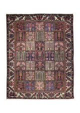 A11118 Persian Rug Bakhtiari Handmade Area Tribal Vintage 5'2'' x 6'9'' -5x7- Pink Garden Design