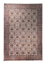 A19052 Persian Rug Bijar Handmade Area Traditional 6'8'' x 9'9'' -7x10- Whites Beige Red Floral Design
