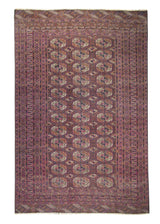 A20317 Persian Rug Turkmen Handmade Area Tribal Antique 4'8'' x 7'2'' -5x7- Red Tekke Elephant Foot Bokhara Design