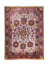 A20721 Persian Rug Bakhtiari Handmade Area Tribal 7'4'' x 10'4'' -7x10- Whites Beige Red Floral Design