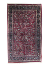 A22764 Oriental Rug Indian Handmade Area Traditional 4'1'' x 7'0'' -4x7- Red Blue Tree of Life Animals Design