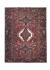 A24050 Persian Rug Gharajeh Handmade Area Tribal 4'8'' x 6'3'' -5x6- Red Geometric Design