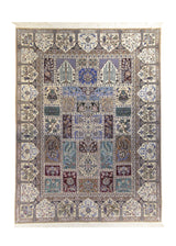 A25282 Persian Rug Nain Handmade Area Traditional 4'8'' x 6'2'' -5x6- Multi-color Whites Beige Blue Garden Design