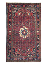 A25743 Persian Rug Malayer Handmade Area Tribal 4'2'' x 7'0'' -4x7- Red Blue Floral Design