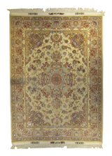 A26694 Persian Rug Tabriz Handmade Area Traditional 5'2'' x 7'0'' -5x7- Whites Beige Pink Naghsh Floral Design