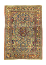 A29480 Persian Rug Isfahan Handmade Area Traditional Antique 4'7'' x 6'6'' -5x7- Whites Beige Red Mobarakeh Floral Design