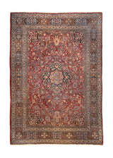 Persian Rug Mashhad Handmade Area Antique Traditional 11'6"x16'6" (12x17) Blue Blue Floral Design #A36567