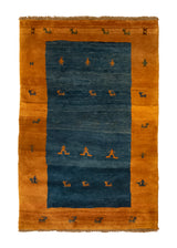 Persian Rug Gabbeh Handmade Area Traditional Tribal 5'0"x7'8" (5x8) Green Yellow/Gold Green Plain Design #A36622