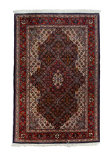 Persian Rug Sarouk Handmade Area Traditional 3'6"x5'2" (4x5) Whites/Beige Red Whites/Beige Floral Design #A36647