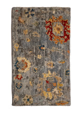 Oriental Rug Indian Handmade Area Transitional 1'6"x2'5" (2x2) Gray Gray Floral Design #A36642