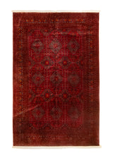 Oriental Rug Afghan Handmade Area Traditional 6'9"x10'2" (7x10) Blue Blue Geometric Design #A36632