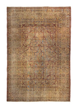 Persian Rug Lavar Kerman Handmade Area Antique Traditional 8'5"x11'4" (8x11) Pink Pink Floral Design #A36630