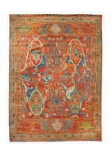 Oriental Rug Pakistani Handmade Area Transitional 8'10"x12'1" (9x12) Green Yellow/Gold Green Geometric Design #A36573