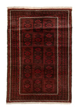 Persian Rug Baloch Handmade Area Traditional tribal 4'2"x6'4" (4x6) Whites/Beige Whites/Beige Geometric Design #A36621