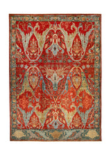 Oriental Rug Pakistani Handmade Area Traditional 6'4"x9'3" (6x9) Blue Green Blue Floral Design #A36529