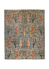 Oriental Rug Pakistani Handmade Area Transitional 7'11"x9'9" (8x10) Blue Floral Design #A36588