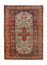 Persian Rug Farahan Sarouk Handmade Area Antique Traditional 4'8"x7'3" (5x7) Whites/Beige Floral Design #A15310